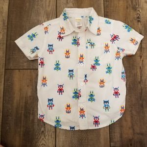 Gymboree Short Sleeve Print Button Down Shirt